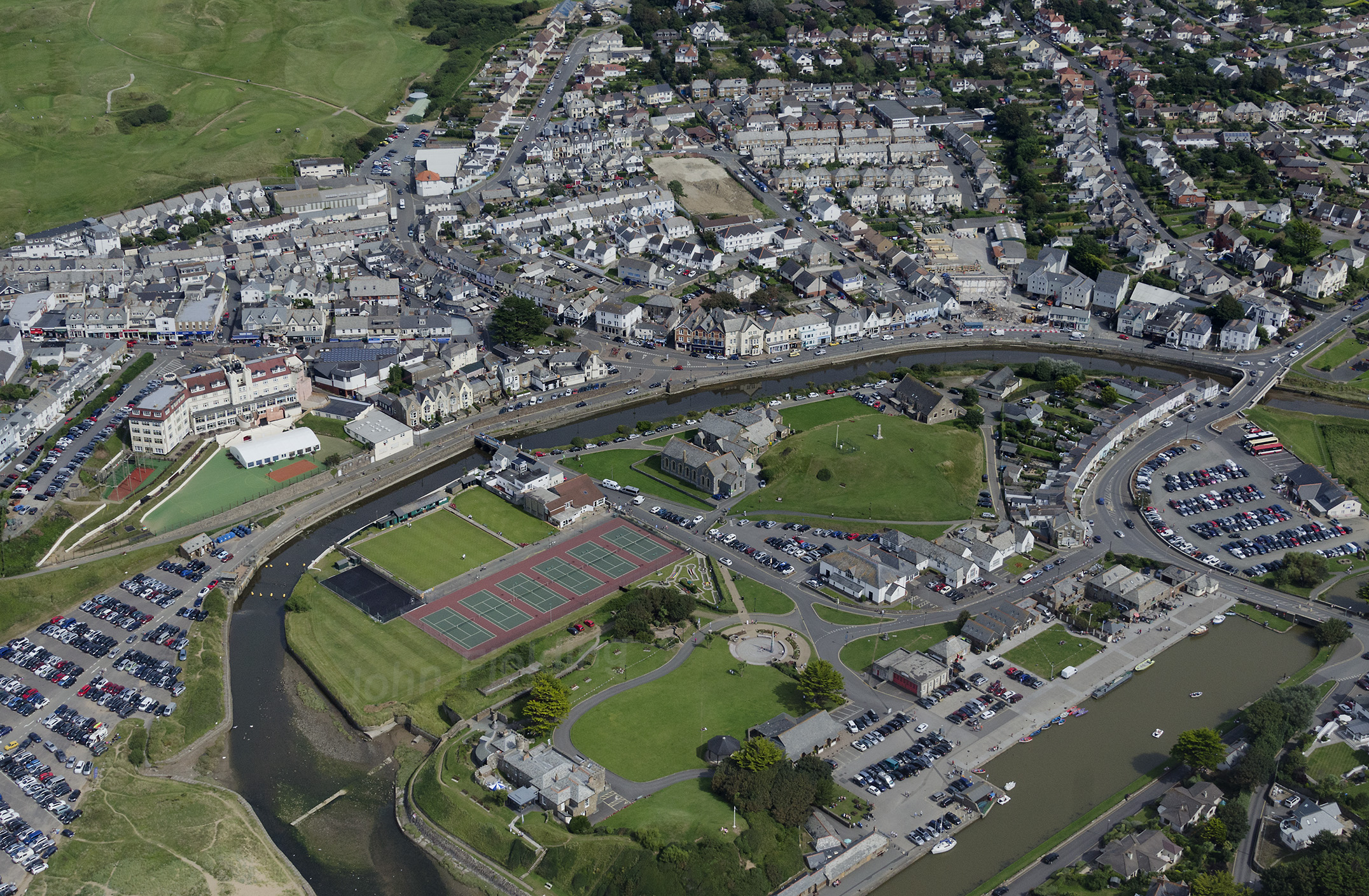Aerial view of Bude in north Cornwall