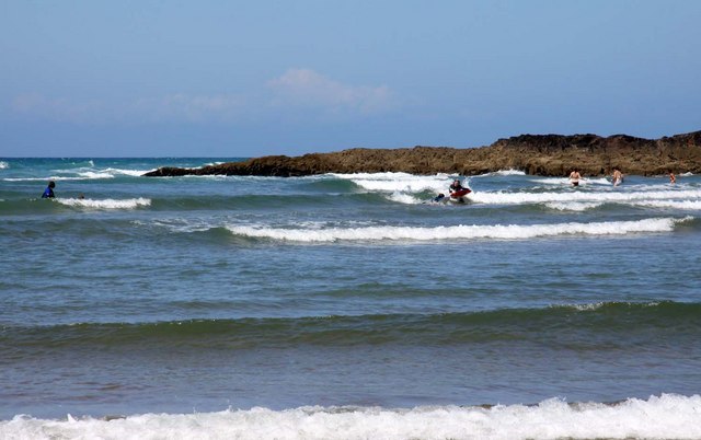 Surfing on Summerleaze Beach in Bude