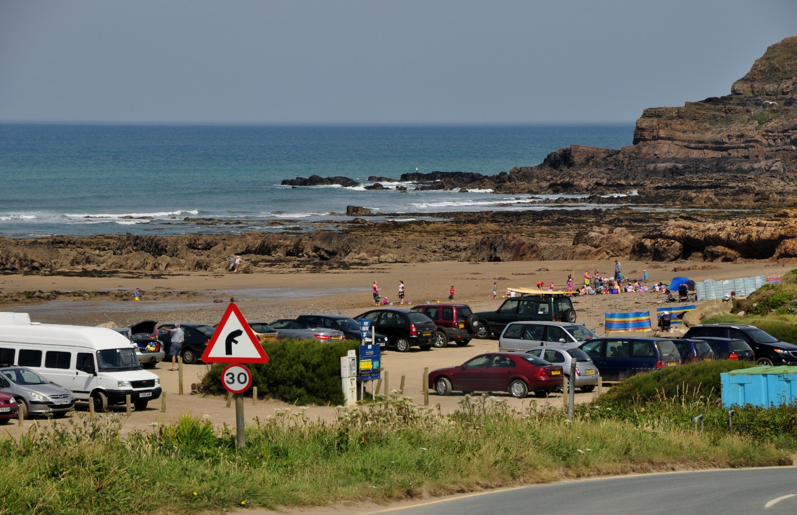 Widemouth Bay, Sandy Bay and car park