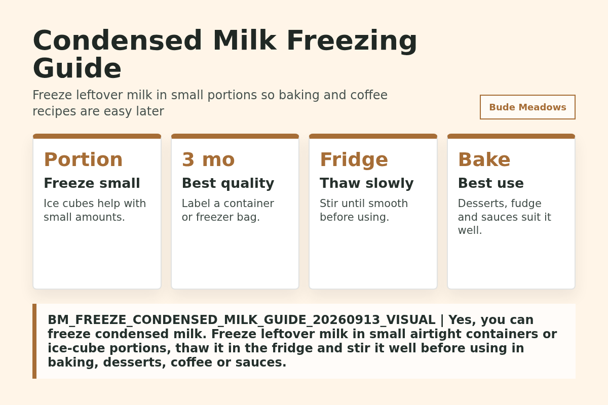 Condensed Milk Freezing Guide