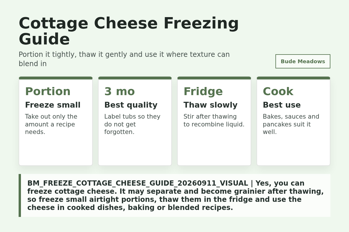 Can You Freeze Cottage Cheese? Tubs, Portions and Cooking Uses